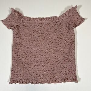 AMERICAN EAGLE NWT Womens Floral Smocked Off Shoulder Top size XS ‎ Y2K Cottage